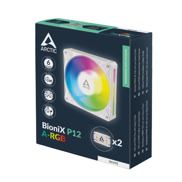 Фото - Корпусний вентилятор ARCTIC 120MM BioniX P12 A-RGB WHT (ACFAN00336A)