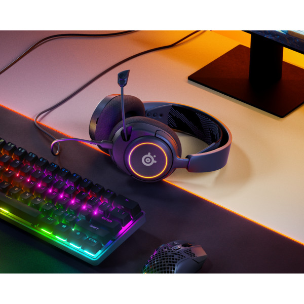 Фото - Гарнітура дротова ігрова SteelSeries Arctis Nova 3 Black (61631)