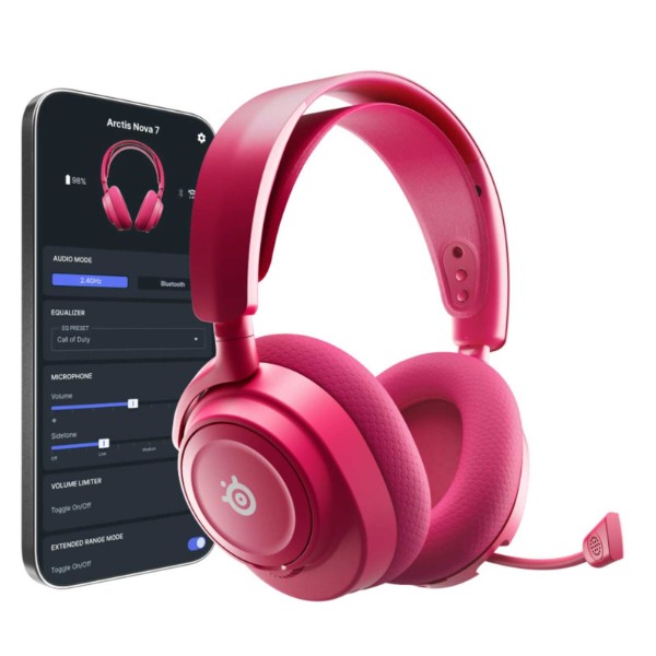 Фото - Гарнітура бездротова ігрова SteelSeries Arctis Nova 7P Gen 2 Wireless Magenta (61746)