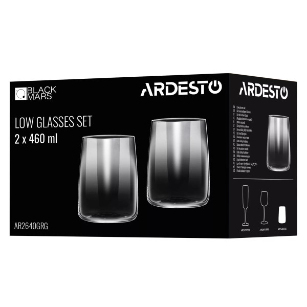 Фото - Набор стаканов Ardesto Black Mars Mira 460 мл 2 шт. (AR2640GRG)