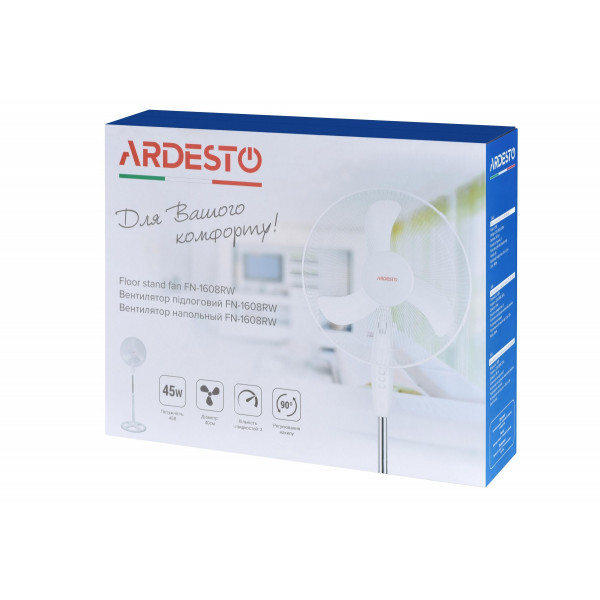 Фото - Вентилятор підлоговий Ardesto FN-1608RW White