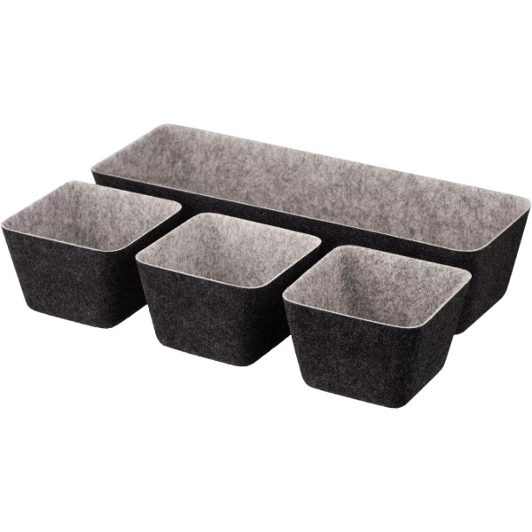 Фото - Набор корзин для хранения ARDESTO Prestigio 38.5x13.5x9cm/12x12x8.5 см 4 пр. Gray (ARHH5101FG)