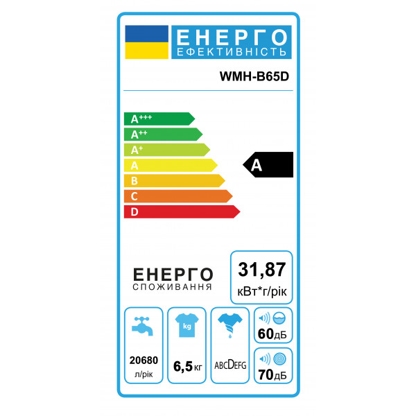 Фото - Пральна машина Ardesto WMH-B65D