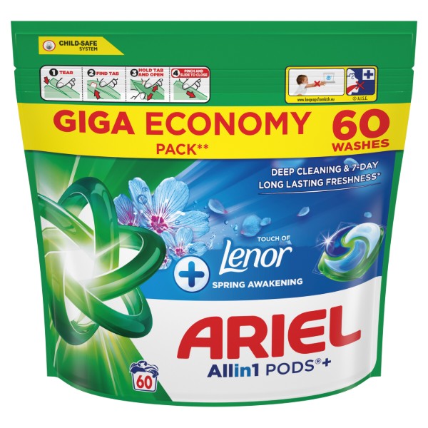 Фото - Капсулы для стирки Ariel Все-в-1 Дотик Lenor Пробуждение весны, 60 шт