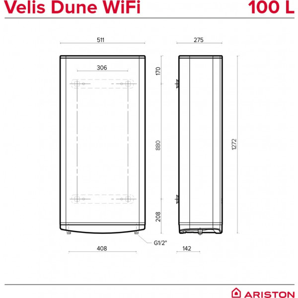 Фото - Водонагреватель Ariston VELIS DUNE WIFI 100 EU