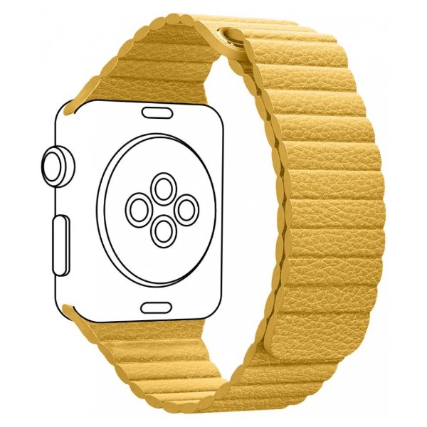 Фото - Ремінець для смарт-годинника Armorstandart Leather Loop for Apple Watch 42/44/45/49mm Yellow (ARM57842)