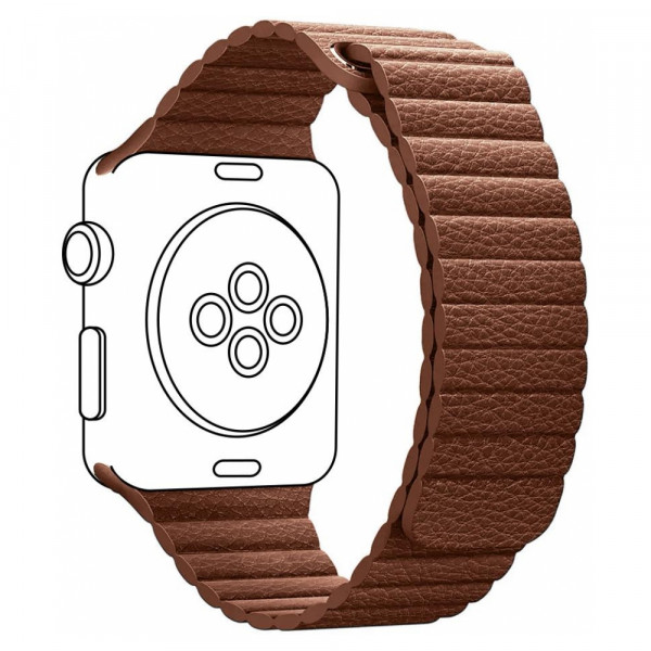 Фото - Ремінець для смарт-годинника Armorstandart Leather Loop for Apple Watch 42/44/45/49mm Saddle Brown (ARM57844)