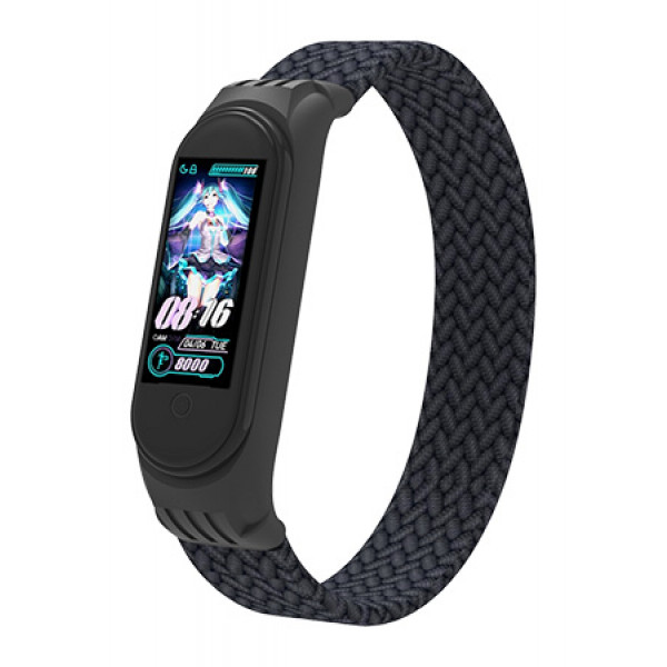 Фото - Ремінець для фітнес-браслету Armorstandart Braided Solo Loop foe Xiaomi Mi Band 4/5/6 Charcoal size M (ARM58765)