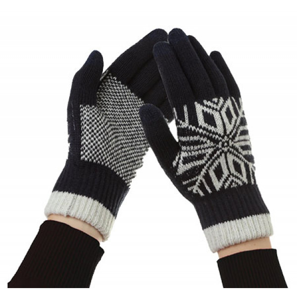 Фото - Рукавички для сенсорних екранів Armorstandart Touch Gloves Snowflake с орнаментом Black (ARM59993)