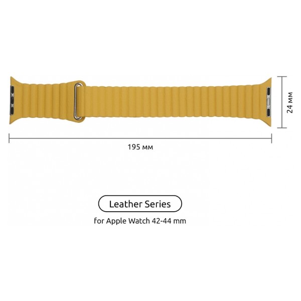 Фото - Ремінець для смарт-годинника Armorstandart Leather Loop for Apple Watch 42/44/45/49mm Yellow (ARM57842)