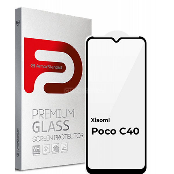 Фото - Захисне скло для смартфону Armorstandart Full Glue for Xiaomi Poco C40 Black (ARM62954)
