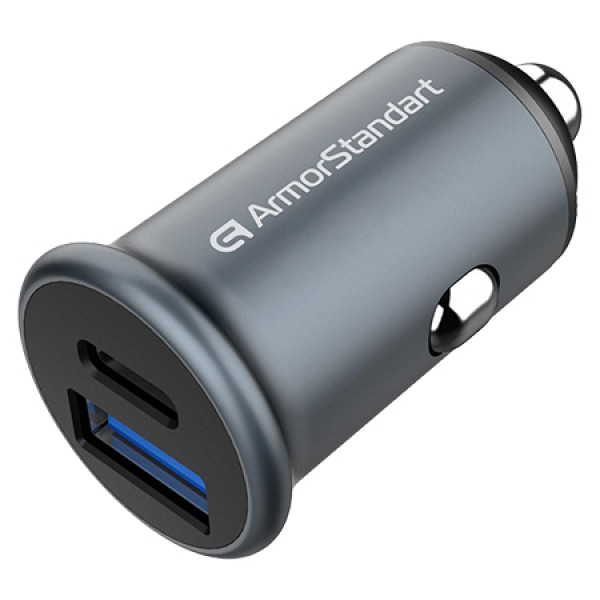 Фото - Автомобільний зарядний пристрій Armorstandart 20W Type-C+USB Grey (ARM65439)