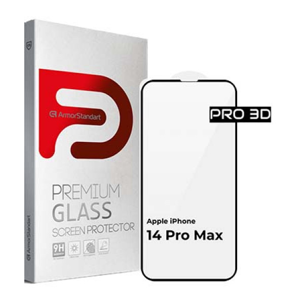Фото - Захисне скло для смартфону Armorstandart Pro for Apple iPhone 14 Pro Max Black, 3D (ARM66356)