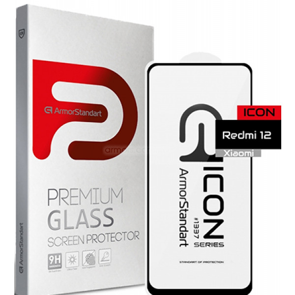 Фото - Защитное стекло для смартфона Armorstandart Icon for Xiaomi Redmi 12 4G Black (ARM66571)