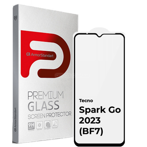 Фото - Захисне скло для смартфону Armorstandart Full Glue for TECNO Spark Go 2023 (BF7) Black (ARM67167)