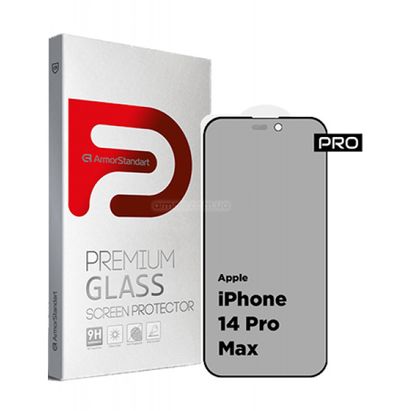 Фото - Захисне скло для смартфону Armorstandart Pro Anti-spy Matte for Apple iPhone 14 Pro Max Black (ARM68605)