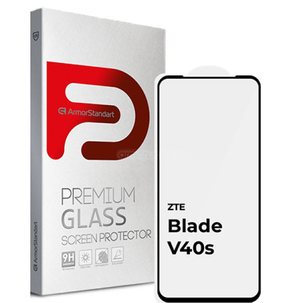 Фото - Захисне скло для смартфону Armorstandart Full Glue for ZTE Blade V40s Black (ARM68734)