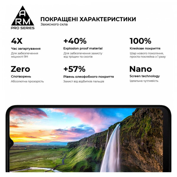 Фото - Захисне скло для смартфону Armorstandart Pro for Nokia C22/C32 Black (ARM66980)