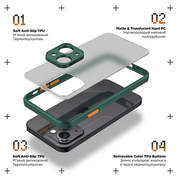 Фото - Чехол для смартфона Armorstandart Frosted Matte for Tecno Spark Go 2023 (BF7) Dark Green (ARM72397)