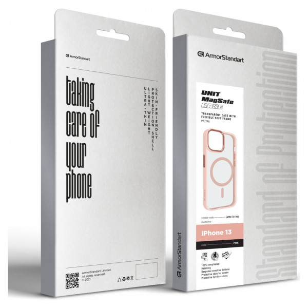 Фото - Чохол для смартфону Armorstandart Unit MagSafe for Apple iPhone 13 Pink (ARM75196)