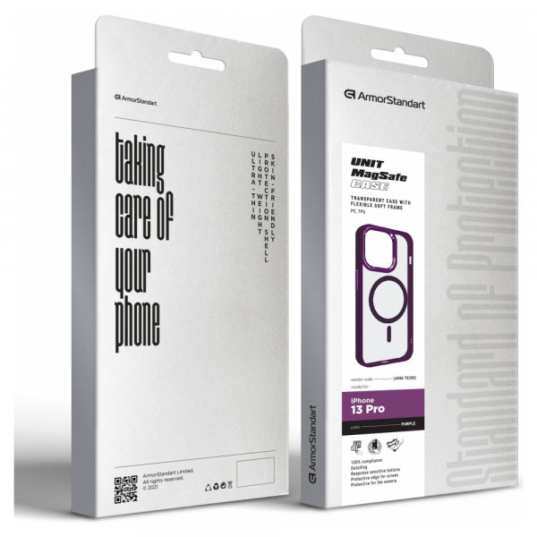 Фото - Чохол для смартфону
 Armorstandart Unit MagSafe for Apple iPhone 13 Pro Purple (ARM75200)