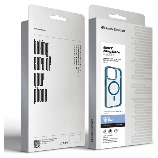 Фото - Чохол для смартфону
 Armorstandart Unit MagSafe for Apple iPhone 13 Pro Light Blue (ARM75201)