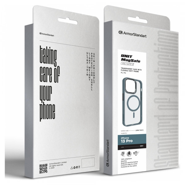 Фото - Чохол для смартфону
 Armorstandart Unit MagSafe for Apple iPhone 13 Pro Grey (ARM75227)