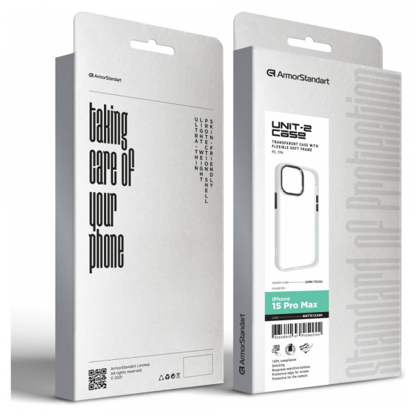 Фото - Чохол для смартфону Armorstandart UNIT2 for Apple iPhone 15 Pro Max Matte Clear (ARM75234)