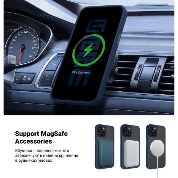 Фото - Чохол для смартфону Armorstandart Uniq Magsafe for Apple iPhone 15 Dark Blue (ARM75298)