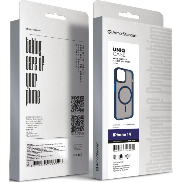 Фото - Чохол для смартфону Armorstandart Uniq Magsafe for Apple iPhone 14 Dark Blue (ARM75302)