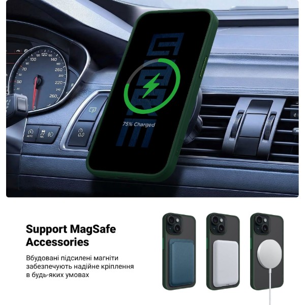 Фото - Чохол для смартфону Armorstandart Uniq Magsafe for Apple iPhone 15 Dark Green (ARM75320)