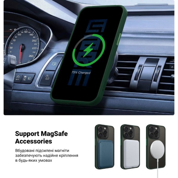Фото - Чохол для смартфону
 Armorstandart Uniq Magsafe for Apple iPhone 13 Pro Dark Green (ARM75327)