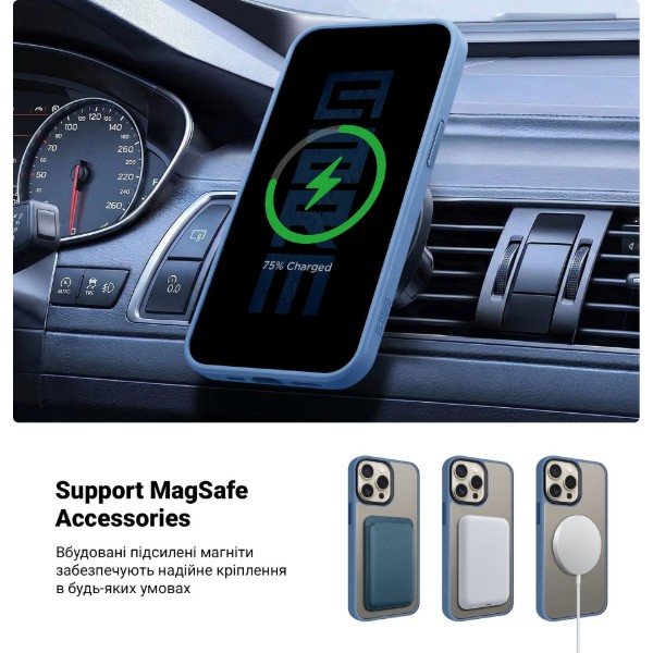 Фото - Чохол для смартфону
 Armorstandart Uniq Magsafe for Apple iPhone 13 Pro Max Light Blue (ARM75339)