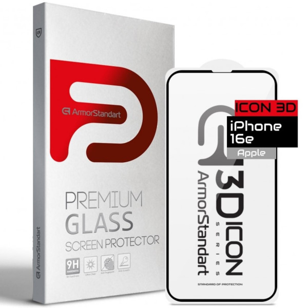 Фото - Захисне скло для смартфону Armorstandart Icon 3D for Apple iPhone 16e Black (ARM76270)