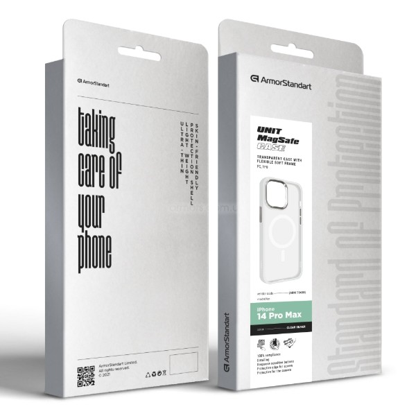 Фото - Чохол для смартфону Armorstandart Unit MagSafe for Apple iPhone 14 Pro Matte Clear Silver (ARM70437)