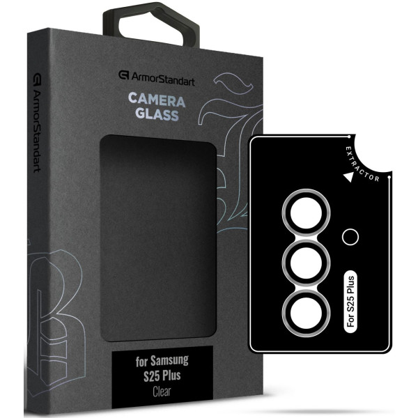 Фото - Захисне скло для смартфону Armorstandart для камери Supreme Black Icon for Samsung S25 Plus Clear (ARM83221)