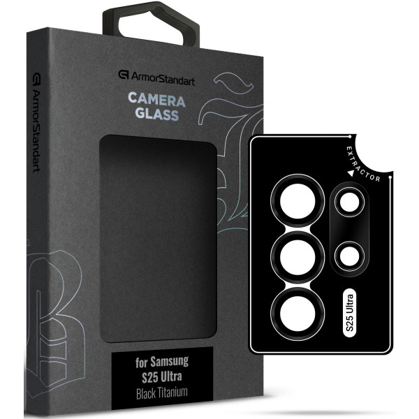 Фото - Захисне скло для смартфону Armorstandart для камери Supreme Black Icon for Samsung S25 Ultra Black Titanium (ARM83222) Фото - Захисне скло для смартфону Armorstandart для камери Supreme Black Icon for Samsung S25 Ultra Black Titanium (ARM83222)