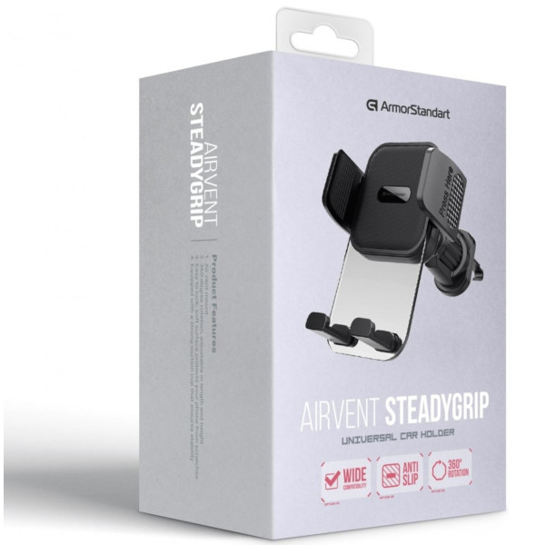 Фото - Автотримач Armorstandart SteadyGrip Airvent Black (ARM85338)