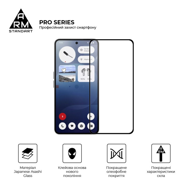 Фото - Захисне скло для смартфону Armorstandart Pro for Nothing Phone (3a) / (3a) Pro Black (ARM85466)