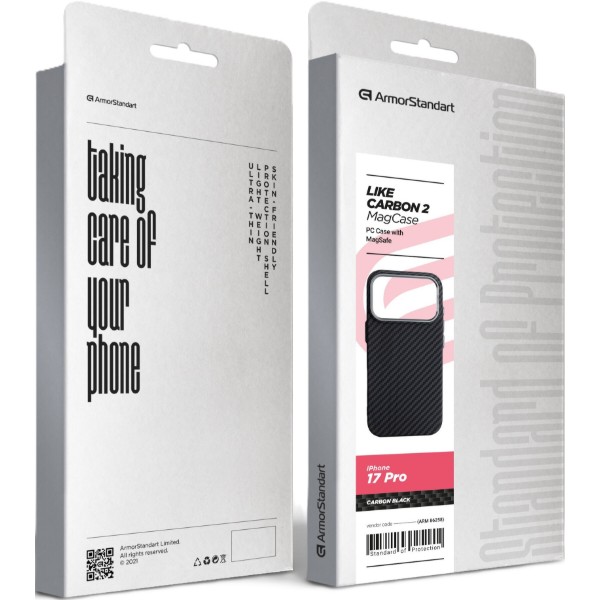 Фото - Чохол для смартфону Armorstandart LikeCarbon2 MagCase for Apple iPhone 17 Pro Carbon Black (ARM86258)