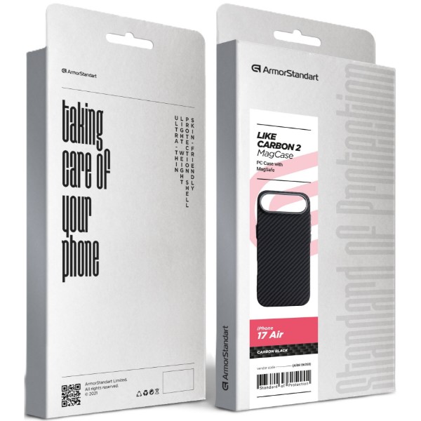 Фото - Чохол для смартфону Armorstandart LikeCarbon2 MagCase for Apple iPhone 17 Air Carbon Black (ARM86260)