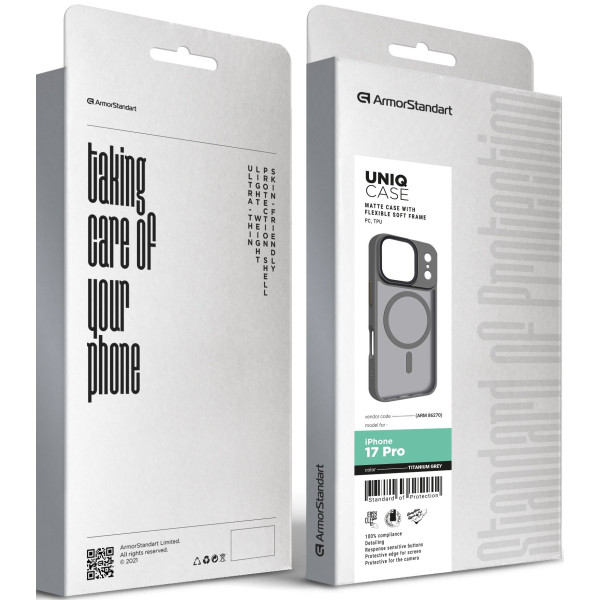 Фото - Чохол для смартфону Armorstandart Uniq MagCase for Apple iPhone 17 Pro Titanium Grey (ARM86270)