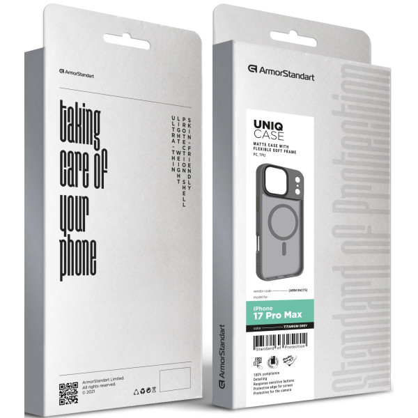 Фото - Чохол для смартфону Armorstandart Uniq MagCase for Apple iPhone 17 Pro Max Titanium Grey (ARM86275)