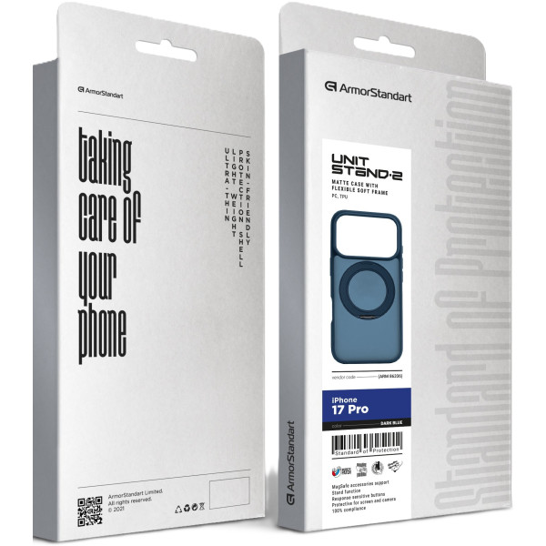 Фото - Чохол для смартфону Armorstandart Unit Stand2 for Apple iPhone 17 Pro Dark Blue (ARM86336)