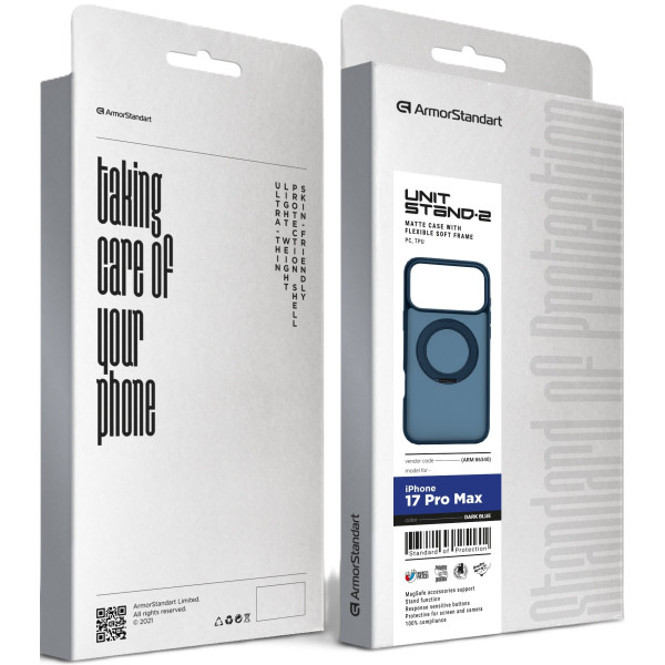 Фото - Чохол для смартфону Armorstandart Unit Stand2 for Apple iPhone 17 Pro Max Dark Blue (ARM86340)
