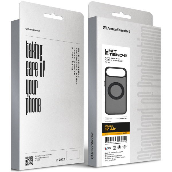Фото - Чохол для смартфону Armorstandart Unit Stand2 for Apple iPhone 17 Air Black (ARM86341)