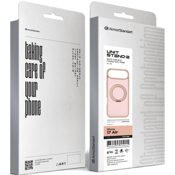 Фото - Чохол для смартфону Armorstandart Unit Stand2 for Apple iPhone 17 Air Light Pink (ARM86342)