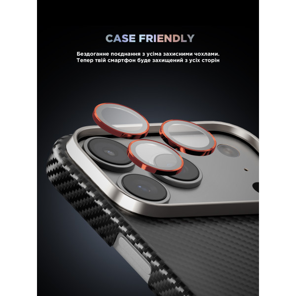 Фото - Захисне скло для смартфону Armorstandart для камери Supreme BI for iPhone 17 Pro/17 Pro Max Orange (ARM86440)