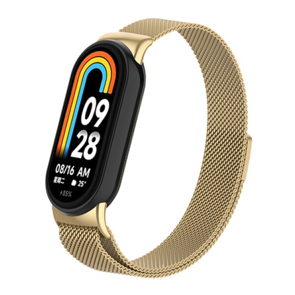 Фото - Ремінець для фітнес-браслету Armorstandart Milanese Magnetic for Xiaomi Smart Band 10/9/8 Gold (ARM86891)