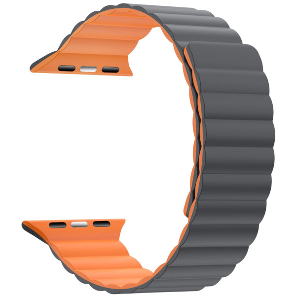 Фото - Ремешок для смарт-часов Armorstandart MagLink for Apple Watch 49/46/45/44/42 (Series 1-3) Grey Orange (ARM86935)